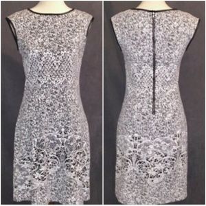 eci NEW YORK Dress Size 4 Black Faux Leather Trim